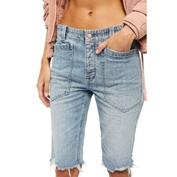 Free People Jeans High Hopes Rebel Rouser Cutoff Denim Shorts Size 24 New w/Tag